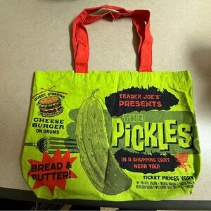 Trader Joe's Green and Red Tote Bag